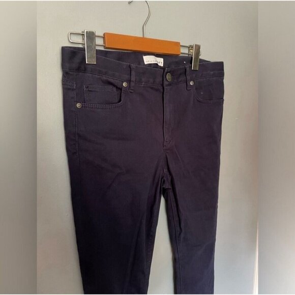 LOFT Navy Suede Pull-On Skinny Pants Women's Size 6 Leggings Dressy - Picture 4 of 5